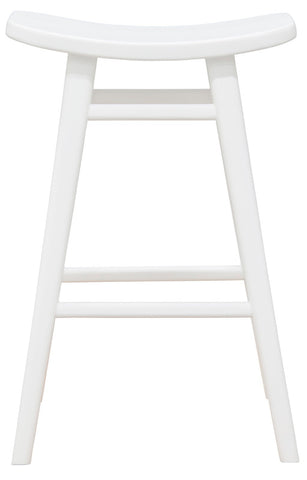 Aria Oval Solid Timber Counter Stool (White)