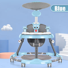 Blue Adjustable Upgrade Baby Walker Stroller Play Activity Music Kids Ride On Toy Car