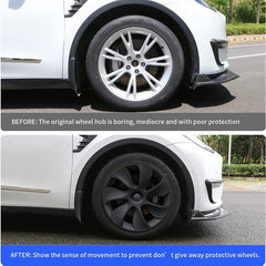 Tesla Y hub cap 4 black and fit Model 3/Y central control front storage box push-pull