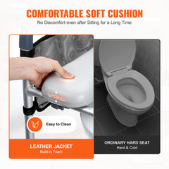 Upgrade Raised Toilet Seat 19.3"-25.2" 150kg Universal Toilet Riser for Elderly