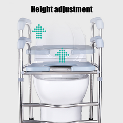 Upgrade Raised Toilet Seat 19.3"-25.2" 150kg Universal Toilet Riser for Elderly