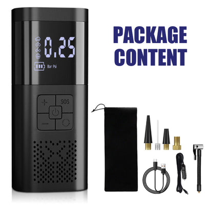 12V Cordless Car Tire Air Inflator Electric Pump Portable Tyre USB Rechargeable