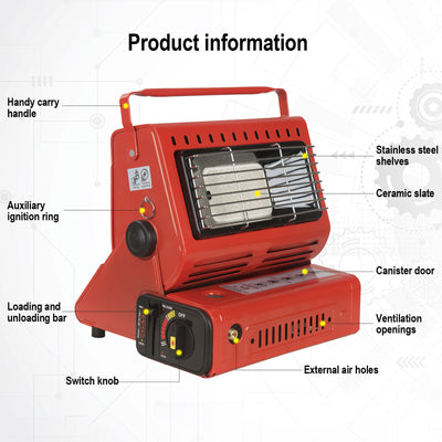 Portable Camping Gas Heater Outdoor Heating Stove Gas Baking Hunting Warmer AU RED
