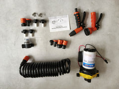 6.6GPM Washdown Pump Kit 12V Wash Pump w/ Hose Nozzle For Caravan RV Marine Boat