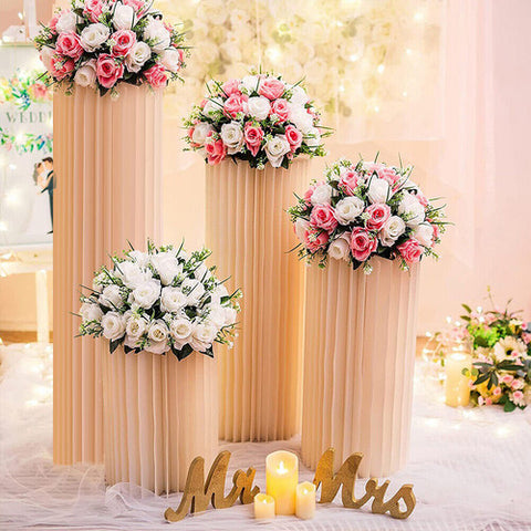 4 Hard Carboard Display Stand Round Plinth Cylinder Pedestal Wedding Flower