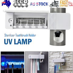 UV Lamp Sterilizer Toothbrush Holder Bathroom Automatic Toothpaste Health Clean