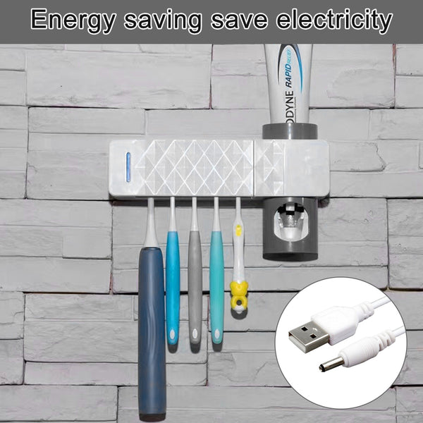 UV Lamp Sterilizer Toothbrush Holder Bathroom Automatic Toothpaste Health Clean