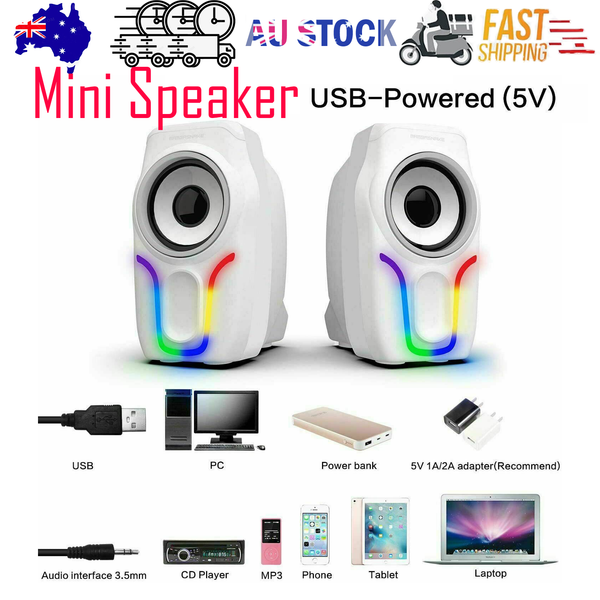 Wired Mini Gaming Speakers with 3.5mm, Portable Computer Mini Speakers for Music
