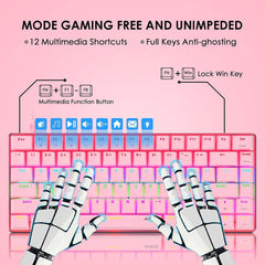 AK33 82 keys Compact Gaming Mechanical Keyboard with Anti-ghosting Keys for Game