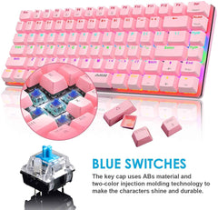 AK33 82 keys Compact Gaming Mechanical Keyboard with Anti-ghosting Keys for Game