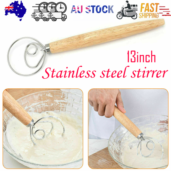 13 INCHES BAKING DOUGH STAINLESS STEEL LARGE WIRE WHISK MIXER BREAD COOKING TOOL