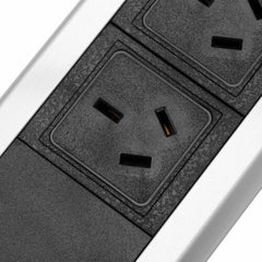 Pop Up Power Point 3 Socket Plug + 2 USB Table Home Kitchen Desk Outlet