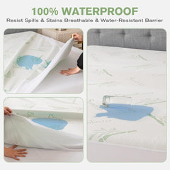 Waterproof Bamboo Fully Fitted Mattress Protector King Single