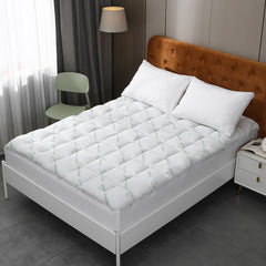 Bamboo Pillowtop Mattress Topper Luxury Bedding Mat Pad Protector Cover King 183 x 203 cm