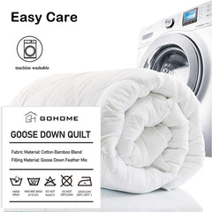 Goose Feather Down Quilt 500 GSM Duvet Doonas King:240x210cm