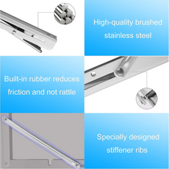 8"Stainless Steel Folding Table Bracket Shelf Bench 200kg Load Heavy Duty