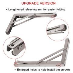 16"Stainless Steel Folding Table Bracket Shelf Bench 200kg Load Heavy Duty