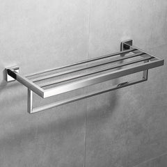600mm 2 Layers Towel Shelf Storage Bath Stainless Steel Rack Rail Black