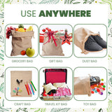 50Pcs 15X20cm Drawstring Storage Bags Calico Bags Linen Tote Gift Bag Bulk
