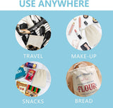 50Pcs 20X30cm Drawstring Storage Bags Calico Bags Linen Tote Gift Bag Bulk