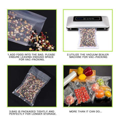 100X Vacuum Sealer Bags Precut Food Storage Saver Heat Seal Cryovac BPA-Free 15x25cm