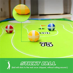 The Indoor Casual Golf Mat Game Set Stick Chipping Cage Games With 16 Grip Balls
