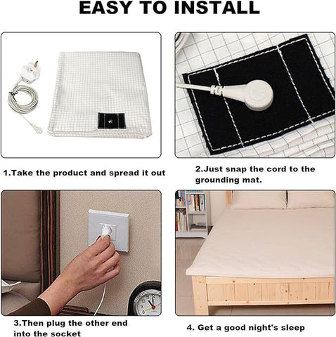 Bed Earthing Sheet Grounding Sheet Mat Large Bed Sheet Flat Sheet W/AU Plug193x203cm