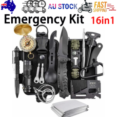 16in1 SOS Kit Outdoor Emergency Equipment Box For Camping Survival Gear
