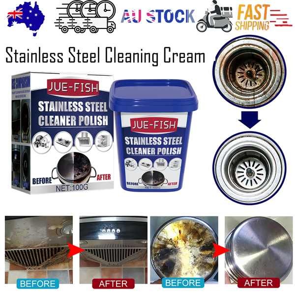 Jue-Fish Stainless Steel Cleaning Cream, Kitchen Decontaminant Pot Rust, Pot Bottom, Stove Top Black Scale Cleaning Cream