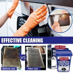 Jue-Fish Stainless Steel Cleaning Cream, Kitchen Decontaminant Pot Rust, Pot Bottom, Stove Top Black Scale Cleaning Cream