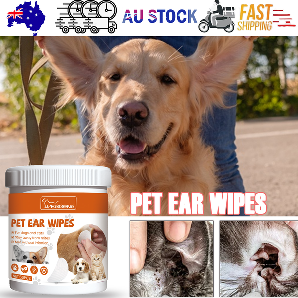 Yegbong Pet Ear Wipes, Pet Ear Cleaning Deodorizing Removing Mite And Earwax Cleaning Wipes