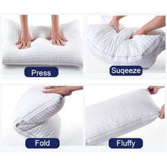 2xQueen Quality Pillows Cotton Hotel Adjustable Home Pillows Down Alternative Pillows