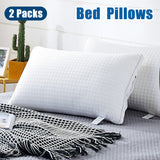 2xStandard Quality Pillows Cotton Hotel Adjustable Home Pillows Down Alternative Pillows