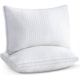 2xStandard Quality Pillows Cotton Hotel Adjustable Home Pillows Down Alternative Pillows