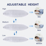 2xStandard Quality Pillows Cotton Hotel Adjustable Home Pillows Down Alternative Pillows