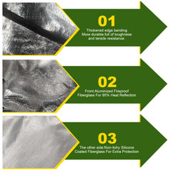 Yegbong Fireproof Mat, Outdoor Lawn Terrace Barbecue Fireproof Silver Rectangular Protective Mat