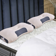 2 pcs Pain Relief Ergonomic Pillow Adjustable Contour Orthopedic Cervical Bed Pillow