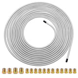 2 Packs 3/16 inch Brake Line Kit 25Ft Tube Rolls Zinc Steel with 32 Fittings NEW