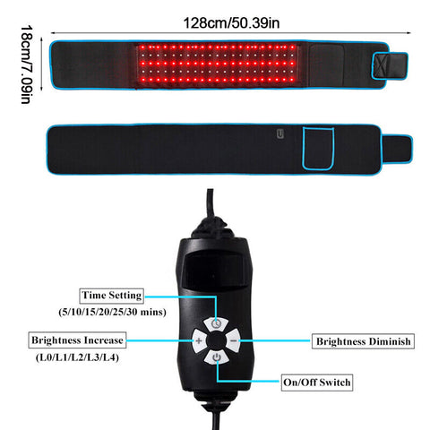 660nm Red & 850nm Near Infrared Light Therapy Heated Wrist Belt Pad Pain Relief
