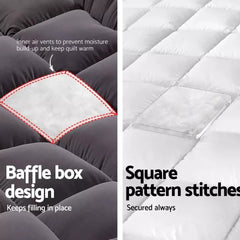 5CM Bedding Luxury Pillowtop Mattress Topper Mat Pad Antibacterial and dust mite-resistant King:183*203cm