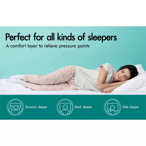 5CM Bedding Luxury Pillowtop Mattress Topper Mat Pad Antibacterial and dust mite-resistant Double:138*188cm