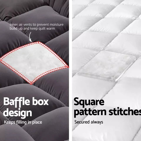 5CM Bedding Luxury Pillowtop Mattress Topper Mat Pad Antibacterial and dust mite-resistant Double:138*188cm
