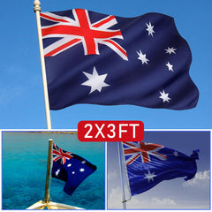 2 Pack Australian Aussie Flag Australia Anzac Day Oz AU 2x3ft 60x90cm Polyester