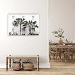 Wall Art 70cmx100cm Palm Tree White Frame Canvas