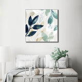 Wall Art 60cmx60cm Watercolour style leaves 2 Sets White Frame Canvas