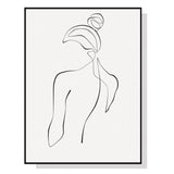 Wall Art 80cmx120cm Woman Back Line Art Black Frame Canvas