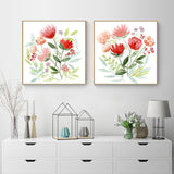 Wall Art 70cmx70cmFlorals 2 Sets Gold Frame Canvas