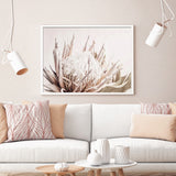 Wall Art 80cmx120cm Pure Protea II White Frame Canvas