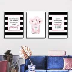 Wall Art 40cmx60cm Fashion Prints 3 Sets Black Frame Canvas