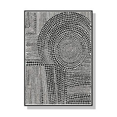 Wall Art 80cmx120cm Clustered Dots B Black Frame Canvas